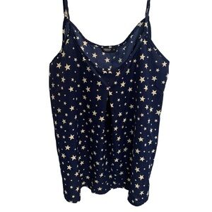 💜 Shein Curve Blue & White Star Print Cami Tank Top - 1XL